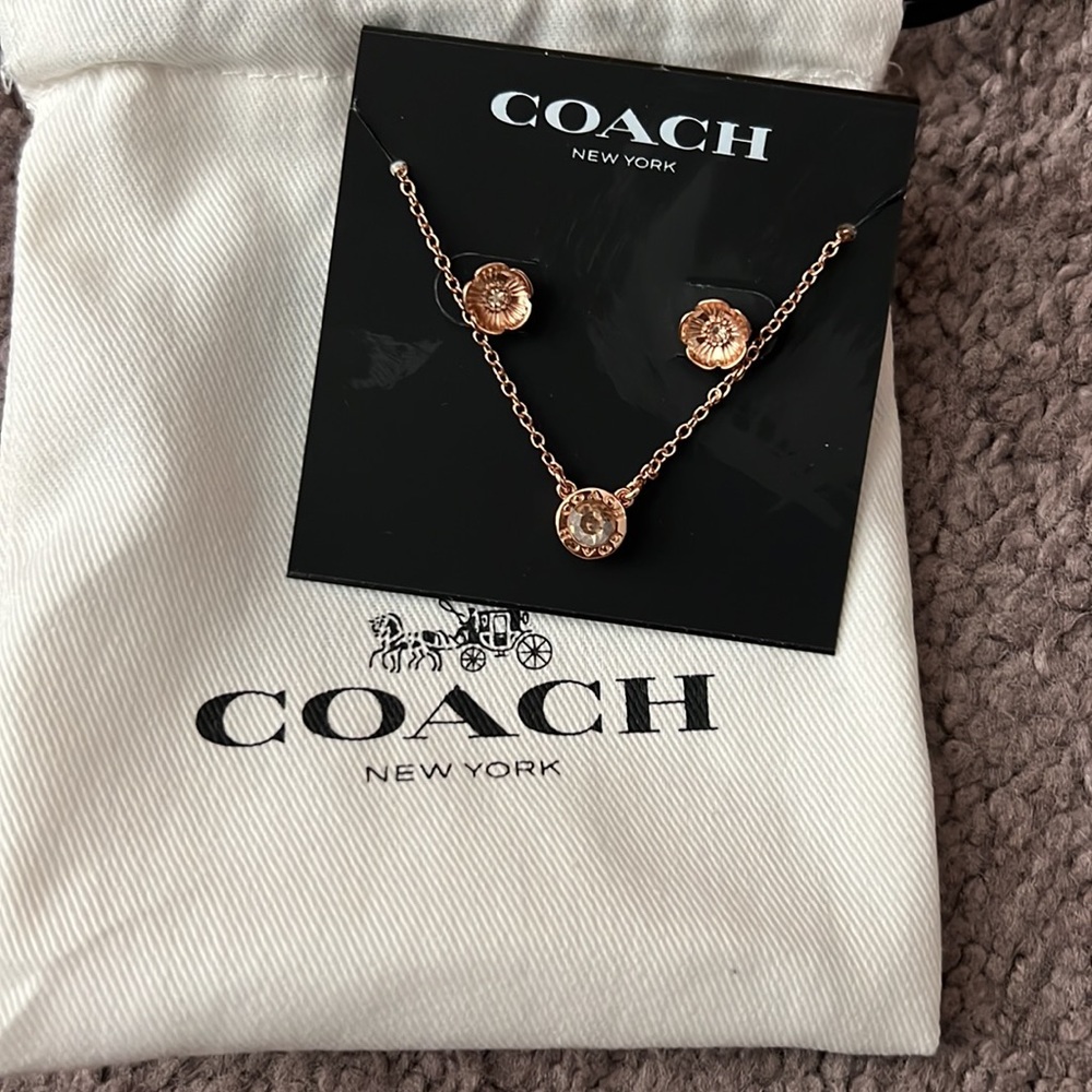 Coach necklace and earring set